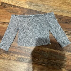 Charlotte Russe Textured Knit Top in Gray Y2K Fashion Size Small Cropped Vintage